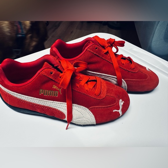 Puma Speedcat EUC Sneakers colorful Balletcore Red Suede Activewear Women’s sz 6 - Picture 2 of 13